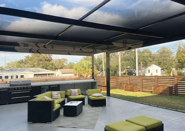 Black Screened enclosed Patio