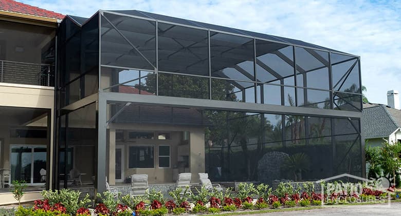 2-story screened pool enclosure with extreme view in bronze.