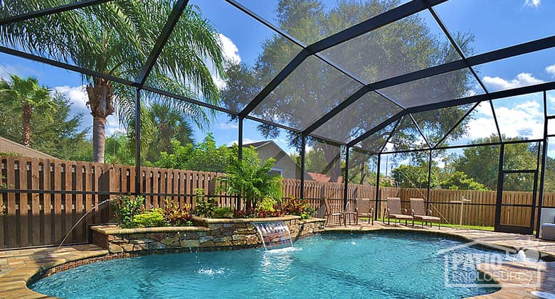 Standard screen pool enclosure in bronze.