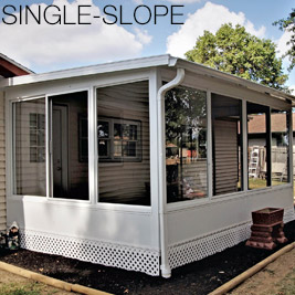 Sunroom/Florida Room insulated single slope roof